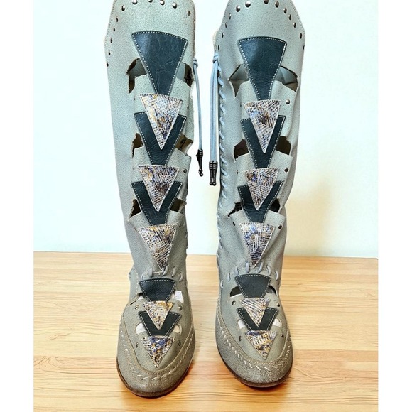 RARE Saks Alter Ego‎ Italian Suede Moccasin Boots 36.5 Vero Cuoio Boho 6.5 Women